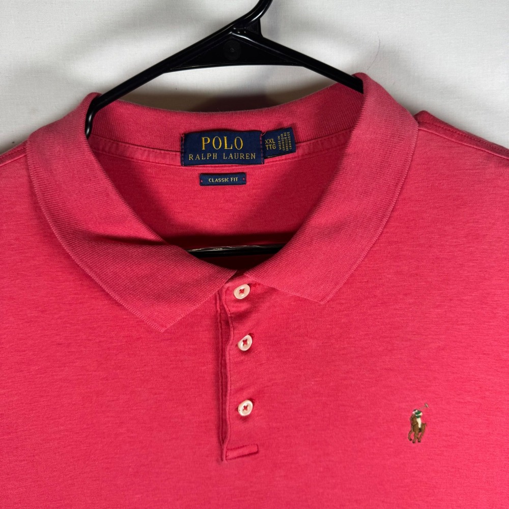 Polo Ralph Lauren Polo Mens XXL Pink Classic Fit Short Sleeve Jersey Shirt - Picture 8 of 11